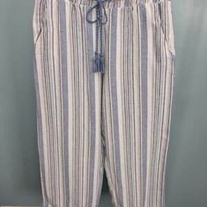 Striped Blue and White Women's Pants